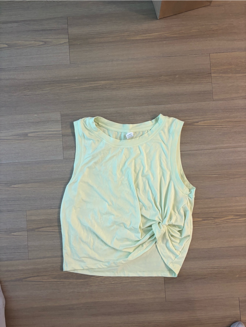 Yogalicious Light Green Twist-Front Sleeveless Top